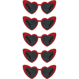 image:imageFunky Junque Heart Shaped Sunglasses Women Fashion Eyewear  Sturdy plastic heart shaped sunglasses with playful frames for bachelorette parties girls night out amp photos5 Pack  Red