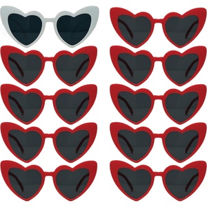 image:imageFunky Junque Heart Shaped Sunglasses Women Fashion Eyewear  Sturdy plastic heart shaped sunglasses with playful frames for bachelorette parties girls night out amp photos10 Pack  1 White  9 Red