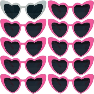 image:imageFunky Junque Heart Shaped Sunglasses Women Fashion Eyewear  Sturdy plastic heart shaped sunglasses with playful frames for bachelorette parties girls night out amp photos10 Pack  1 White  9 Candy Pink
