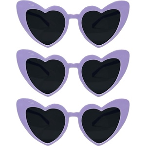 image:imageFunky Junque Heart Shaped Sunglasses Women Fashion Eyewear  Sturdy plastic heart shaped sunglasses with playful frames for bachelorette parties girls night out amp photos3 Pack  Violet