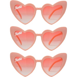 image:imageFunky Junque Heart Shaped Sunglasses Women Fashion Eyewear  Sturdy plastic heart shaped sunglasses with playful frames for bachelorette parties girls night out amp photos3 Pack  Peach Babe