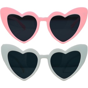 image:imageFunky Junque Heart Shaped Sunglasses Women Fashion Eyewear  Sturdy plastic heart shaped sunglasses with playful frames for bachelorette parties girls night out amp photos2 Pack  1 Pink  1 White