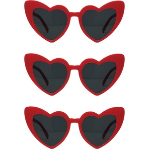image:imageFunky Junque Heart Shaped Sunglasses Women Fashion Eyewear  Sturdy plastic heart shaped sunglasses with playful frames for bachelorette parties girls night out amp photos3 Pack  Red
