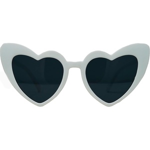 image:imageFunky Junque Heart Shaped Sunglasses Women Fashion Eyewear  Sturdy plastic heart shaped sunglasses with playful frames for bachelorette parties girls night out amp photosWhite