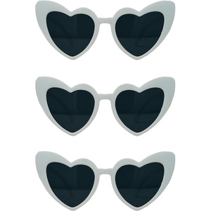 image:imageFunky Junque Heart Shaped Sunglasses Women Fashion Eyewear  Sturdy plastic heart shaped sunglasses with playful frames for bachelorette parties girls night out amp photos3 Pack  White
