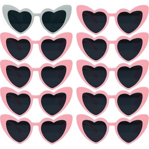 image:imageFunky Junque Heart Shaped Sunglasses Women Fashion Eyewear  Sturdy plastic heart shaped sunglasses with playful frames for bachelorette parties girls night out amp photos10 Pack  1 White  9 Pink