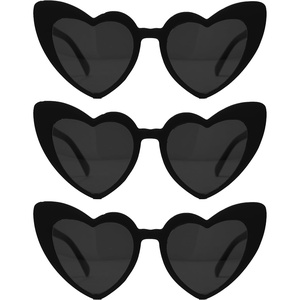 image:imageFunky Junque Heart Shaped Sunglasses Women Fashion Eyewear  Sturdy plastic heart shaped sunglasses with playful frames for bachelorette parties girls night out amp photos3 Pack  Black