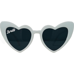 image:imageFunky Junque Heart Shaped Sunglasses Women Fashion Eyewear  Sturdy plastic heart shaped sunglasses with playful frames for bachelorette parties girls night out amp photosWhite Bride