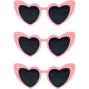 image:imageFunky Junque Heart Shaped Sunglasses Women Fashion Eyewear  Sturdy plastic heart shaped sunglasses with playful frames for bachelorette parties girls night out amp photos3 Pack  Pink