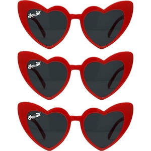 image:imageFunky Junque Heart Shaped Sunglasses Women Fashion Eyewear  Sturdy plastic heart shaped sunglasses with playful frames for bachelorette parties girls night out amp photos3 Pack  Red Squad