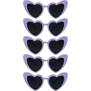 image:imageFunky Junque Heart Shaped Sunglasses Women Fashion Eyewear  Sturdy plastic heart shaped sunglasses with playful frames for bachelorette parties girls night out amp photos5 Pack  Violet