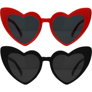 image:imageFunky Junque Heart Shaped Sunglasses Women Fashion Eyewear  Sturdy plastic heart shaped sunglasses with playful frames for bachelorette parties girls night out amp photos2 Pack  1 Red  1 Black