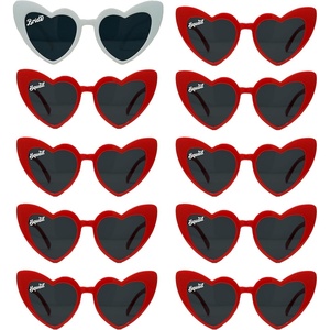 image:imageFunky Junque Heart Shaped Sunglasses Women Fashion Eyewear  Sturdy plastic heart shaped sunglasses with playful frames for bachelorette parties girls night out amp photos10 Pack  1 White Bride  9 Red Squad