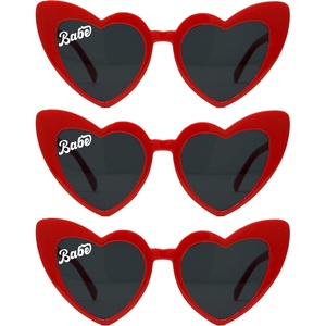 image:imageFunky Junque Heart Shaped Sunglasses Women Fashion Eyewear  Sturdy plastic heart shaped sunglasses with playful frames for bachelorette parties girls night out amp photos3 Pack  Red Babe