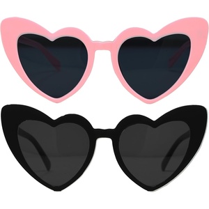 image:imageFunky Junque Heart Shaped Sunglasses Women Fashion Eyewear  Sturdy plastic heart shaped sunglasses with playful frames for bachelorette parties girls night out amp photos2 Pack  1 Pink  1 Black