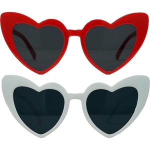 image:imageFunky Junque Heart Shaped Sunglasses Women Fashion Eyewear  Sturdy plastic heart shaped sunglasses with playful frames for bachelorette parties girls night out amp photos2 Pack  1 Red  1 White