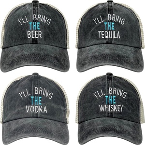 image:imageFunky Junque Ill Bring The Mesh Trucker Hats  Lightweight Cotton Cap with Sun Protection Golf Beach and Bachelorette Parties Casual Caps for Women4 Pack  Ill Bring the Beer  Vodka  Whiskey  Tequila