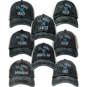 image:imageFunky Junque Ill Bring The Mesh Trucker Hats  Lightweight Cotton Cap with Sun Protection Golf Beach and Bachelorette Parties Casual Caps for Women8 Pack  Ill Bring the Fbombs  Gossip  Pizza  Vibes  Crazy  Shenanigans  Lawyer  Gangsta Rap