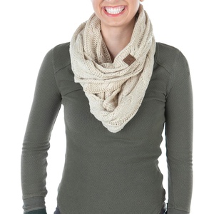 image:imageFunky Junque Infinity Scarf for Women  Oversized Chunky Cable Knit Warm Winter Womens Infinity Neck Scarves Circle WrapBeige