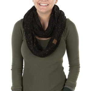 image:imageFunky Junque Infinity Scarf for Women  Oversized Chunky Cable Knit Warm Winter Womens Infinity Neck Scarves Circle WrapBlack  Confetti