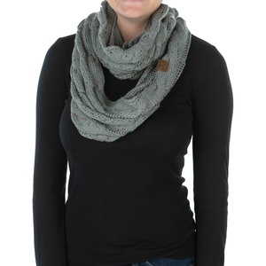 image:imageFunky Junque Infinity Scarf for Women  Oversized Chunky Cable Knit Warm Winter Womens Infinity Neck Scarves Circle WrapDove Grey  Confetti