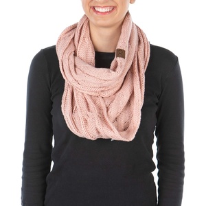 image:imageFunky Junque Infinity Scarf for Women  Oversized Chunky Cable Knit Warm Winter Womens Infinity Neck Scarves Circle WrapIndi Pink
