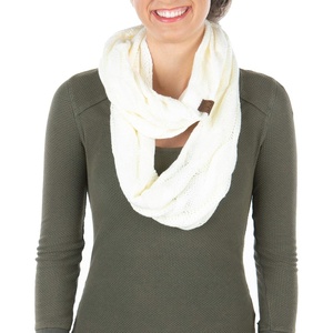 image:imageFunky Junque Infinity Scarf for Women  Oversized Chunky Cable Knit Warm Winter Womens Infinity Neck Scarves Circle WrapIvory