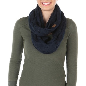 image:imageFunky Junque Infinity Scarf for Women  Oversized Chunky Cable Knit Warm Winter Womens Infinity Neck Scarves Circle WrapNavy Blue