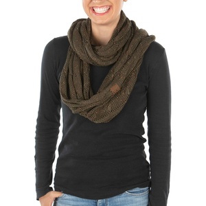 image:imageFunky Junque Infinity Scarf for Women  Oversized Chunky Cable Knit Warm Winter Womens Infinity Neck Scarves Circle WrapOlive  Confetti