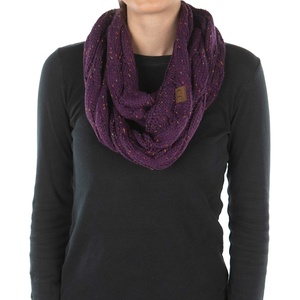 image:imageFunky Junque Infinity Scarf for Women  Oversized Chunky Cable Knit Warm Winter Womens Infinity Neck Scarves Circle WrapPurple  Confetti