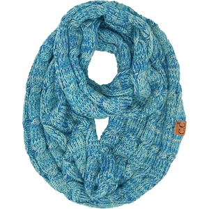 image:imageFunky Junque Infinity Scarf for Women  Oversized Chunky Winter Scarf Colorful Fall Scarves Soft Sweater Wrap Cozy Style4 Tone Mix  Turquoise  Grey  Blue  Ivory