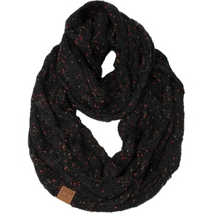 image:imageFunky Junque Infinity Scarf for Women  Oversized Chunky Winter Scarf Colorful Fall Scarves Soft Sweater Wrap Cozy StyleA Confetti Black Design