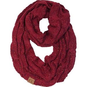 image:imageFunky Junque Infinity Scarf for Women  Oversized Chunky Winter Scarf Colorful Fall Scarves Soft Sweater Wrap Cozy StyleA Confetti Burgundy Design