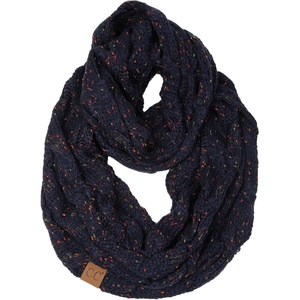 image:imageFunky Junque Infinity Scarf for Women  Oversized Chunky Winter Scarf Colorful Fall Scarves Soft Sweater Wrap Cozy StyleA Confetti Navy Design