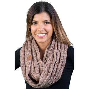 image:imageFunky Junque Infinity Scarf for Women  Oversized Chunky Winter Scarf Colorful Fall Scarves Soft Sweater Wrap Cozy StyleA Confetti Taupe Design