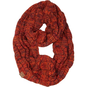 image:imageFunky Junque Infinity Scarf for Women  Oversized Chunky Winter Scarf Colorful Fall Scarves Soft Sweater Wrap Cozy StyleA Fire Rust Tricolor Mix