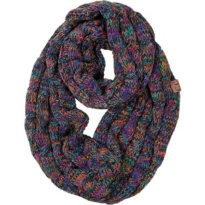 image:imageFunky Junque Infinity Scarf for Women  Oversized Chunky Winter Scarf Colorful Fall Scarves Soft Sweater Wrap Cozy StyleA Jet Black Kaleidoscope Tricolor Mi