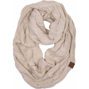 image:imageFunky Junque Infinity Scarf for Women  Oversized Chunky Winter Scarf Colorful Fall Scarves Soft Sweater Wrap Cozy StyleBeige