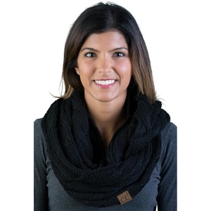 image:imageFunky Junque Infinity Scarf for Women  Oversized Chunky Winter Scarf Colorful Fall Scarves Soft Sweater Wrap Cozy StyleBlack