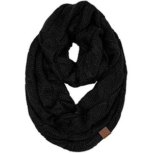 image:imageFunky Junque Infinity Scarf for Women  Oversized Chunky Winter Scarf Colorful Fall Scarves Soft Sweater Wrap Cozy StyleBlack Lined