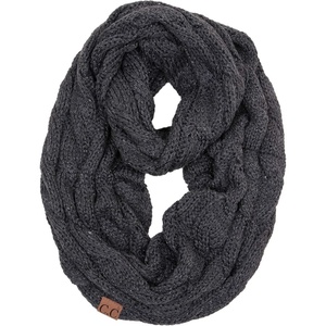 image:imageFunky Junque Infinity Scarf for Women  Oversized Chunky Winter Scarf Colorful Fall Scarves Soft Sweater Wrap Cozy StyleGrey Metallic