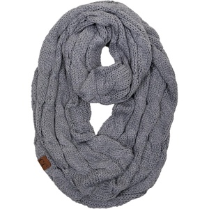 image:imageFunky Junque Infinity Scarf for Women  Oversized Chunky Winter Scarf Colorful Fall Scarves Soft Sweater Wrap Cozy StyleHeather Grey