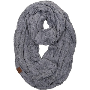 image:imageFunky Junque Infinity Scarf for Women  Oversized Chunky Winter Scarf Colorful Fall Scarves Soft Sweater Wrap Cozy StyleHeather Grey Lined