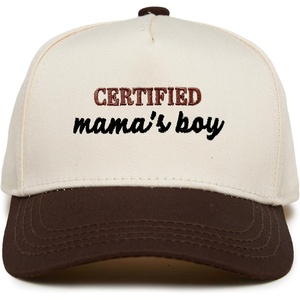 image:imageFunky Junque Kids 2 Tone Trucker Snapback Hat for Baby Toddler amp Children  Soft Cotton Trucker Hat with Adjustable Snapback Everyday Play and Gifting Funny Toddler Hats for KidsCertified Mamas Boy  BrownBeige