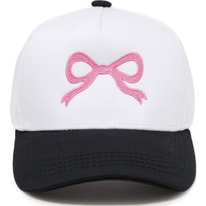 image:imageFunky Junque Kids 2 Tone Trucker Snapback Hat for Baby Toddler amp Children  Soft Cotton Trucker Hat with Adjustable Snapback Everyday Play and Gifting Funny Toddler Hats for KidsBow  BlackWhite