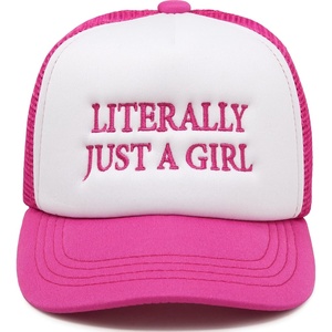image:imageFunky Junque Kids Trucker Hat Toddler Boys amp Girls Flat Brim Baseball Cap  Mesh Trucker Hat with Adjustable Snapback Everyday Play and Gifting Toddler Baseball Caps for KidsLiterally Just a Girl  WhiteHot Pink