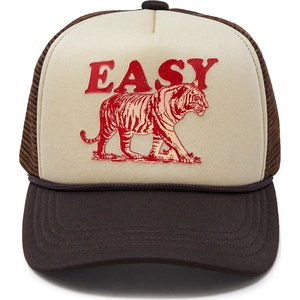 image:imageFunky Junque Kids Trucker Hat Toddler Boys amp Girls Flat Brim Baseball Cap  Mesh Trucker Hat with Adjustable Snapback Everyday Play and Gifting Toddler Baseball Caps for KidsEasy Tiger  BeigeBrown