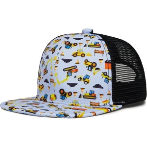 image:imageFunky Junque Kids Trucker Hat Toddler Boys amp Girls Flat Brim Baseball Cap  Mesh Trucker Hat with Adjustable Snapback Everyday Play and Gifting Toddler Baseball Caps for KidsConstruction Print