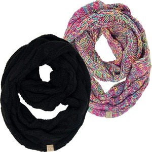 image:imageFunky Junque Kids Winter Scarf  Toddler Girl Neck Warmer Baby Infinity Scarf Warm Balaclava for Kids Soft Girls Scarves2 Pack  Black  Rainbow