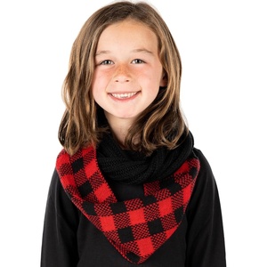 image:imageFunky Junque Kids Winter Scarf  Toddler Girl Neck Warmer Baby Infinity Scarf Warm Balaclava for Kids Soft Girls ScarvesBuffalo Check  BlackRed